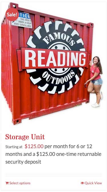 Storage Unit Rentals for FRO Members