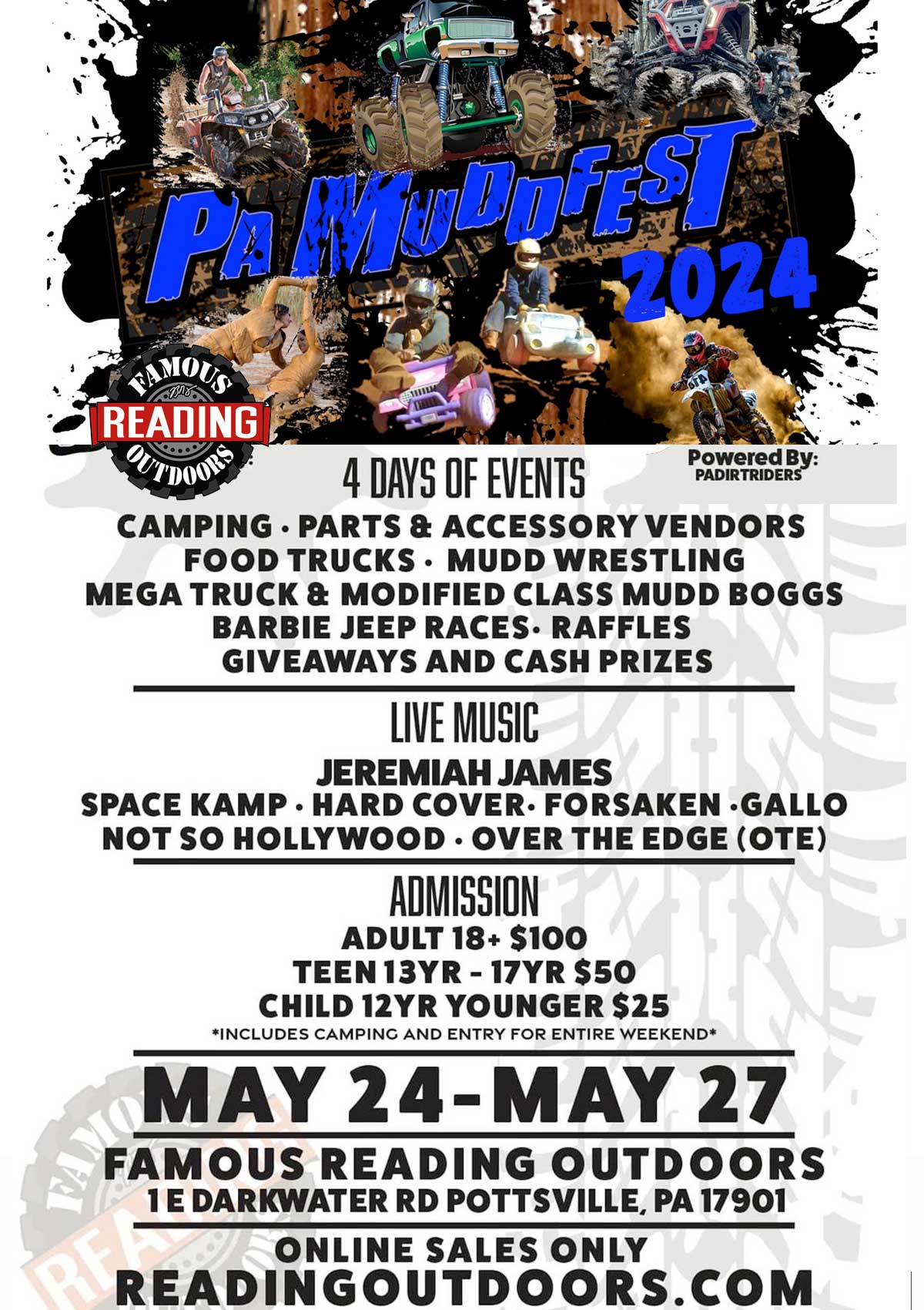 FRO Events - PA MUDD FEST - May 24-27, 2024
