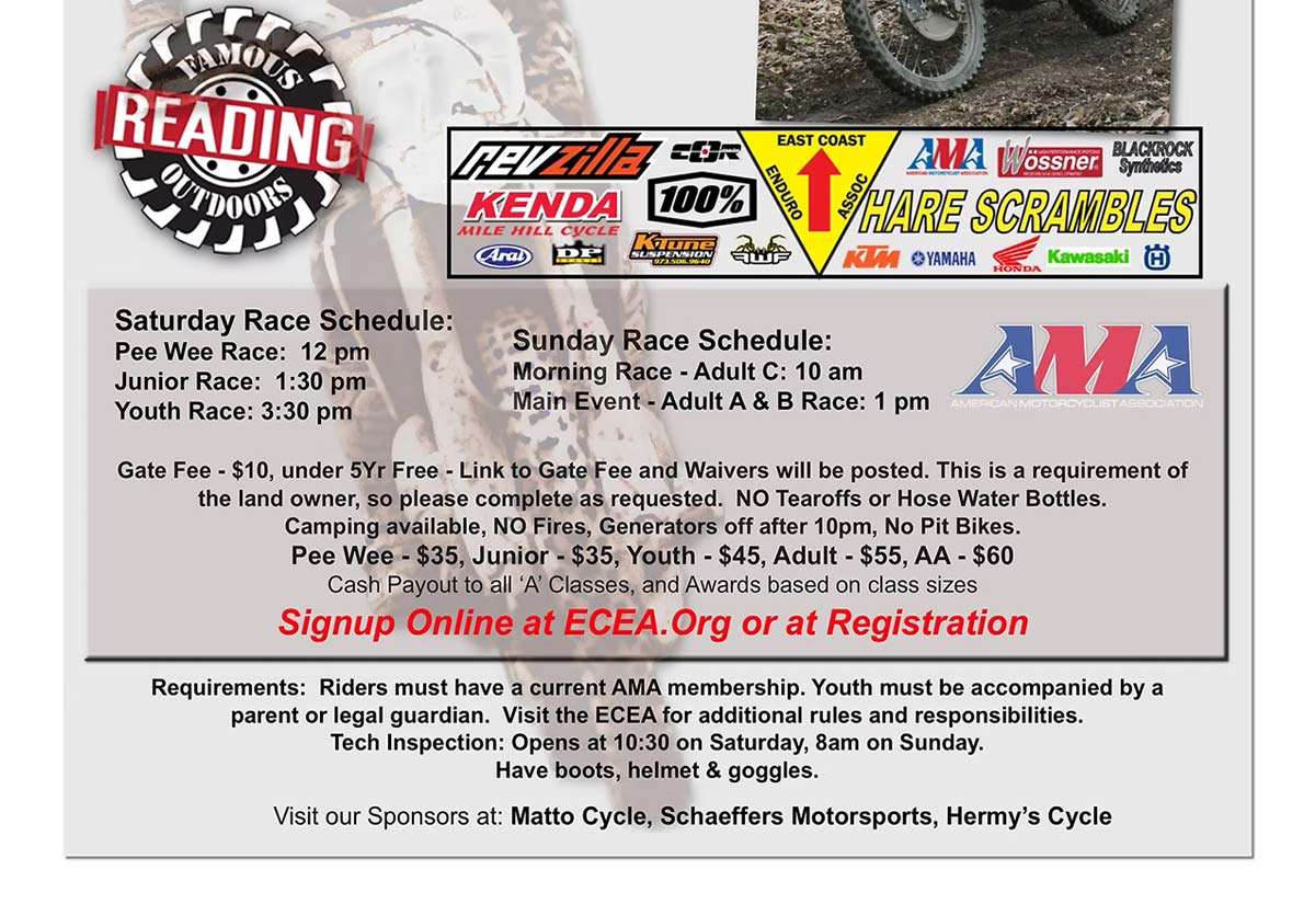 2025 RORR Hare Scramble | June 14-15, 2025 | 1/2 mile south of Tamaqua, PA on Route 209