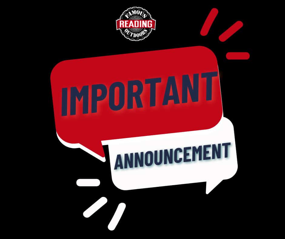 Important Announcement from Famous Reading Outdoors