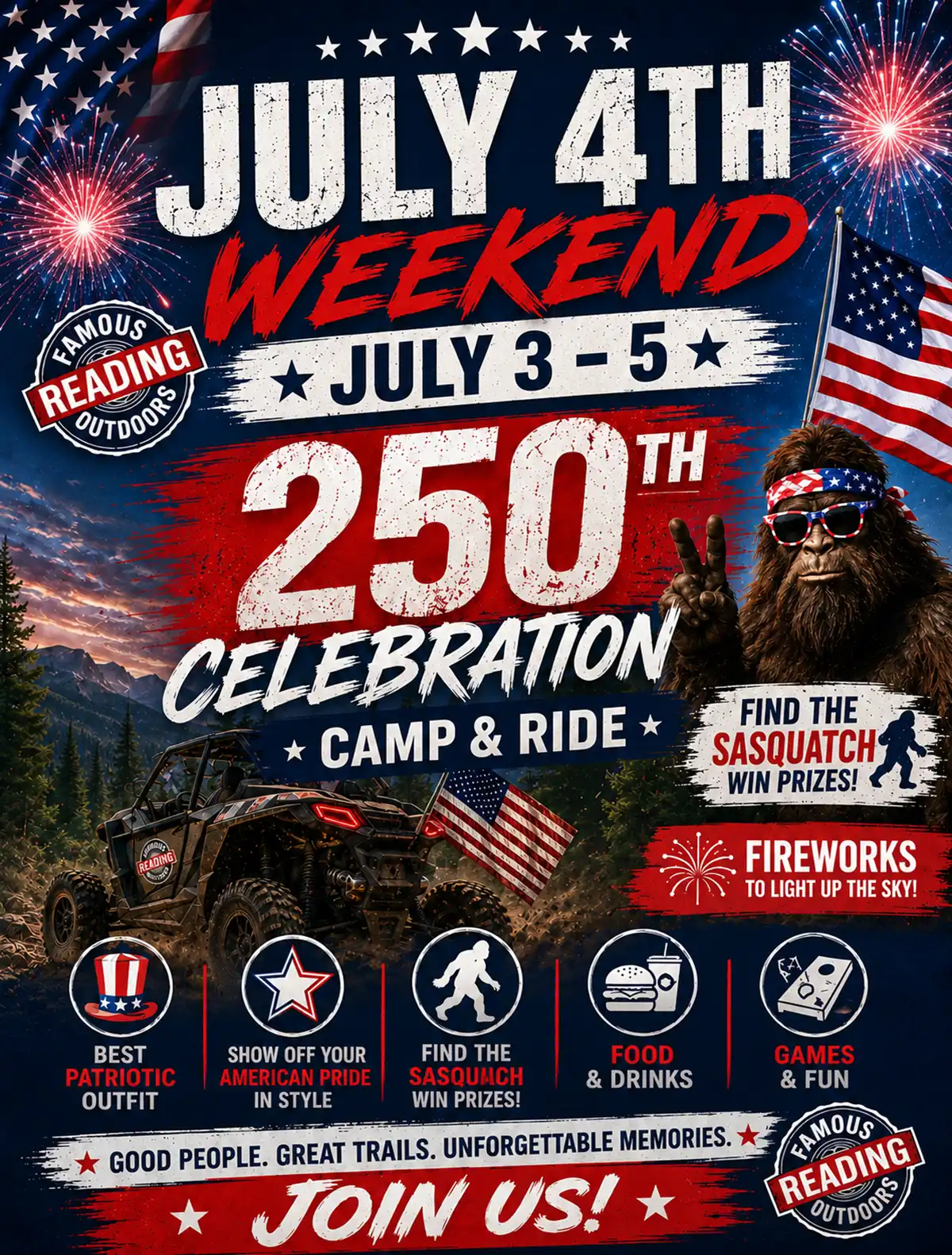 FRO 4th of July Camp & Ride | July 3 to July 5 | Darkwater Trail System | Members & Non-Members