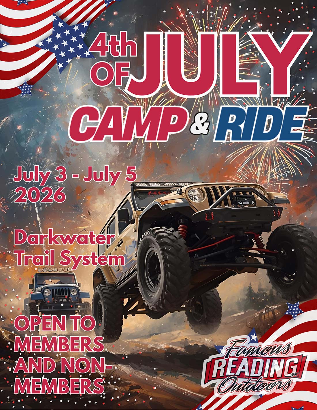 FRO 4th of July Camp & Ride | July 3 to July 5 | Darkwater Trail System | Members & Non-Members