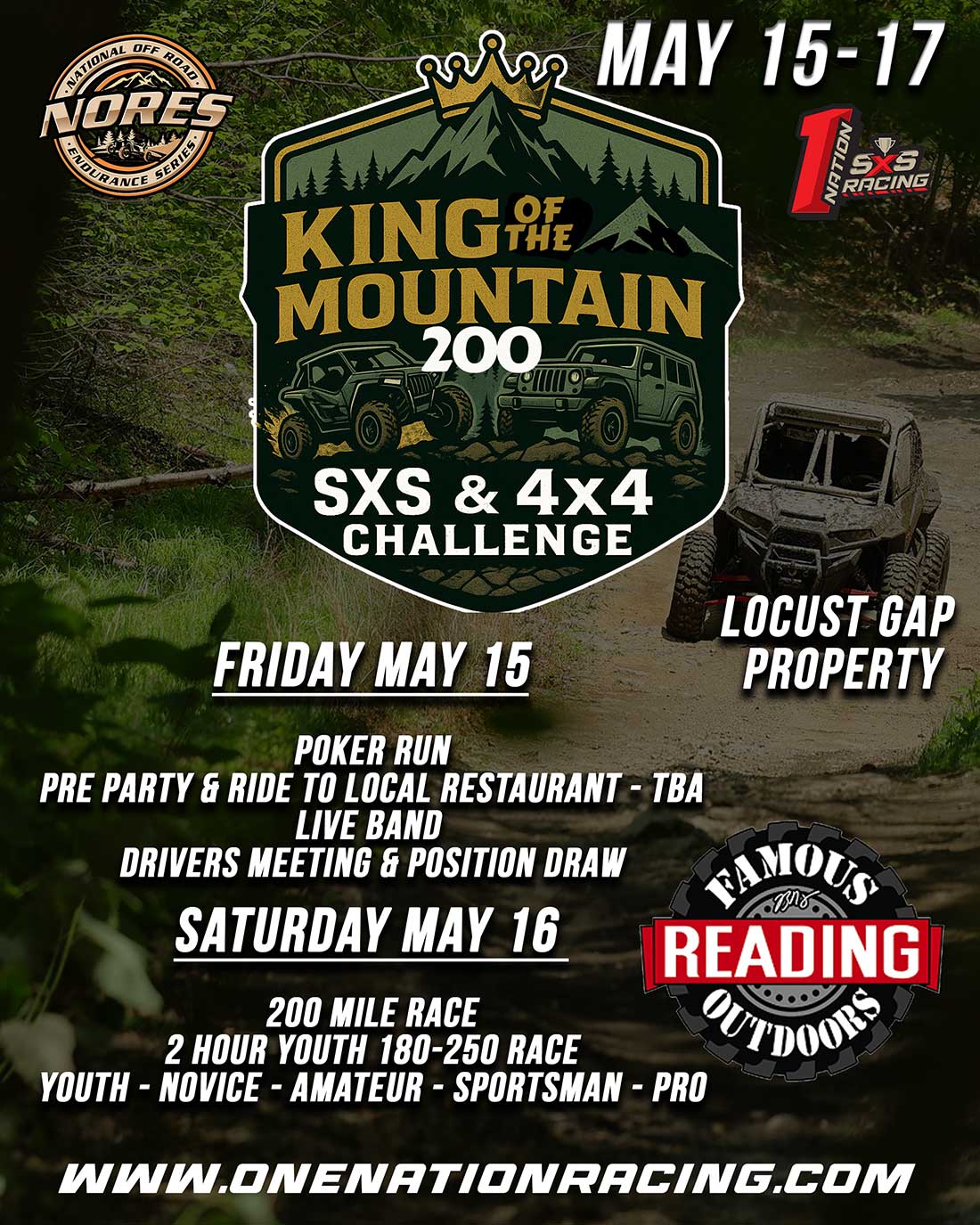 FRO King of the Mountain 200 | May 15th & 16th | Locust Gap Property | SxS and 4x4 Challenge