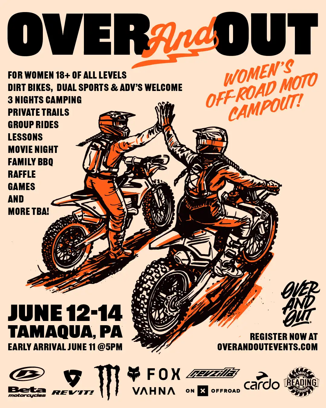 OVER AND OUT: Women’s Off-Road Moto Campout | June 12-14, 2026 | Tamaqua, PA