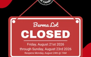 FRO Burma Trail Closure: August 21–23