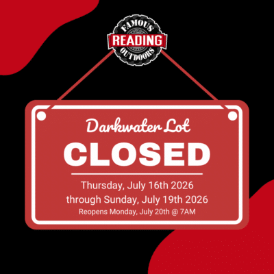 FRO Darkwater CLOSED: Thursday, July 16, 2026 through Sunday, July 19, 2026. Reopens Monday, July 20, 2026 at 7am.